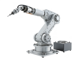 Modern robotic arm with precision tools, designed for industrial applications, showcasing advanced technology and engineering png