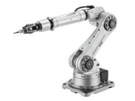 Modern robotic arm with precision joints and metallic finish, ideal for automation tasks png