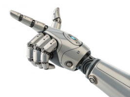 robotic hand pointing, showcasing advanced technology and design png