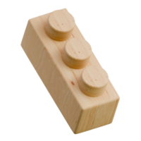Rectangle with three button 3D Wooden Puzzle Block Icon png