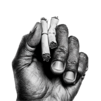 Black and White Close-Up of a Hand Holding Dice png