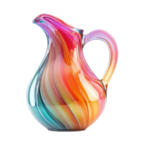 Abstract Colorful Swirl Pitcher with Unique Design png