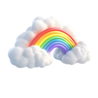 Floating Rainbow on White Clouds png