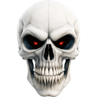 Realistic Skull with Glowing Red Eyes png