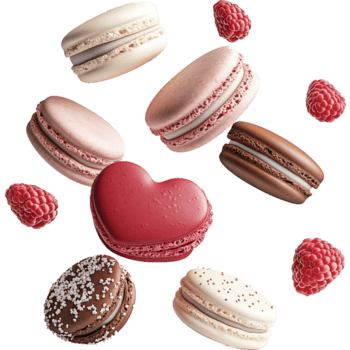 isolato lampone e amaretto con galleggiante elementi png