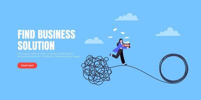 Understanding problem solution simplify challenge business concept. vector