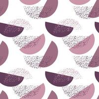 Seamless pattern in boho style, lilac semicircular shapes and dotted shapes on a white background. Vintage texture, print, background, textile vector