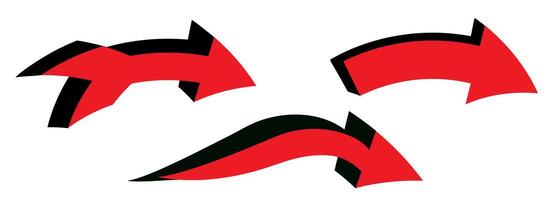 a set of red and black arrows on a white background vector