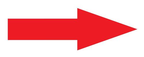 a red arrow pointing to the right on a white background vector