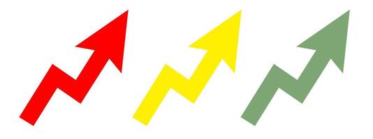 three different colored lightning bolts are shown vector