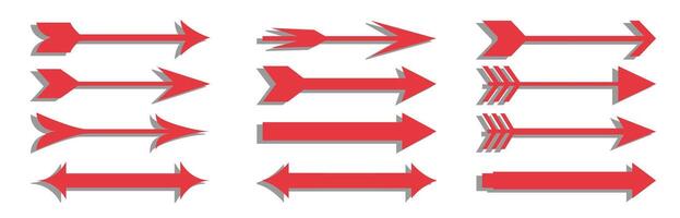 a set of red arrows on a white background vector