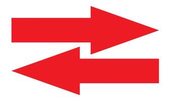 two red arrows pointing in opposite directions vector