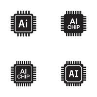 AI Chip Icons set. vector