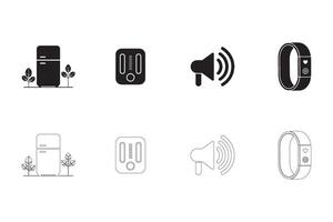 Essential Connected Device Icons for Web and Infographics vector