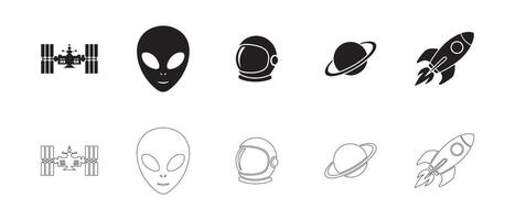 Celestial Bodies and Space Innovation Icons for Apps and Web vector