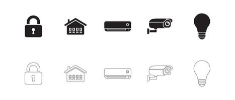 Energy Efficient Home and IoT Ecosystem Icons for Apps and UI vector