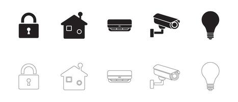 Modern Home Automation and IoT Symbols for Apps and UI vector