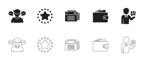 Intelligent Business and AI Finance Icons for Digital Innovation vector