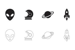 Professional Astronautics and Space Tech Icons for Branding and Design vector