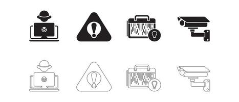 Cybersecurity and Privacy Icons Set for Digital Protection vector