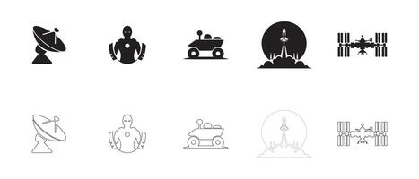 Futuristic AI and Robotics Icons for Digital Interfaces vector