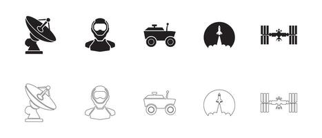 Essential Cosmic Exploration Icons for Web and Infographics vector
