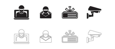 Modern Network Safety and Privacy Icons for Web and Infographics vector