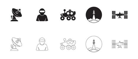 Space and Futuristic Icons Set for Digital and Print Use vector