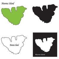 map of moorea island vector