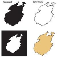 Paros island map vector