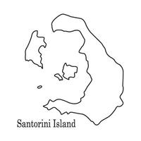 santorini island map icon vector