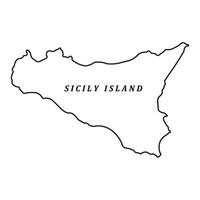 sicily island map vector