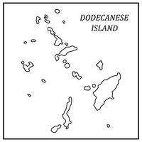 dodecanese islands map area vector