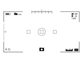 Capture photo or finder with function icons, preview indicator, viewfinder aperture, digital, equipment videography, editing frame photography, camcorder preview for camera shooting vector