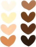 a heart shaped skin color palette with different colors vector