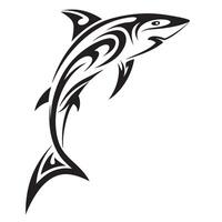 Polynesian Shark Tattoo Design Featuring Sharp Tribal Details and Deep Cultural Meaning vector