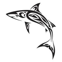 Polynesian Tattoo of a Shark with Bold Swirls Geometric Shapes and Sacred Meanings vector