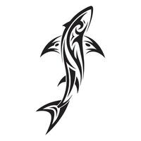 Dynamic Polynesian Shark Tattoo with Ethnic Elements Perfect for a Meaningful Design vector