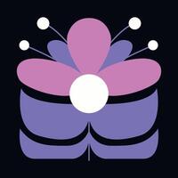 Groovy funky flower Dynamic and Colorful Graphic Floral Pattern for a Vibrant and Timeless Aesthetic Appeal vector