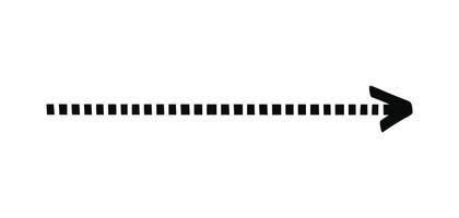 doodle dashed arrow isolated on a white vector