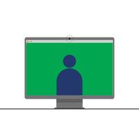Online Call Privacy and Webcam Security Concept on Computer Screen vector