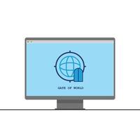 Global Internet Access Concept with Open Gateway on Computer Screen for Digital Connectivity vector