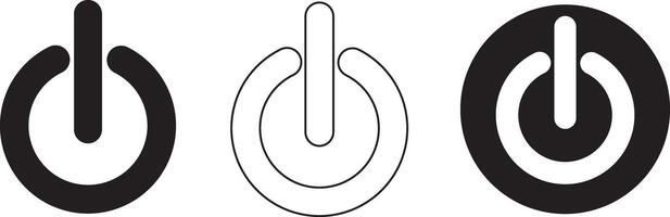 Power Button Icon Set On White Background vector