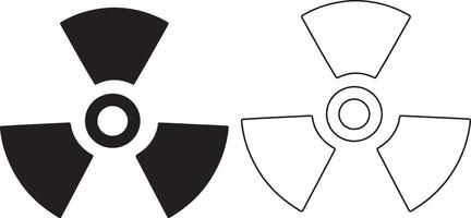 Radiation Symbol Flat And Outline Icon Design On White Background vector