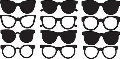 Sunglasses silhouette bundle icon design on white background vector
