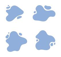 Organic blob shape abstract blue color. illustration isolated on white background vector