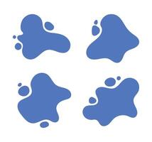 Set of abstract blue liquid blob shape design vector