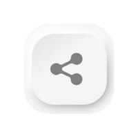 A white button with two links on it flat png