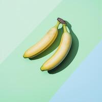 Fresh bananas on colorful background, showcasing their vibrant yellow color and smooth texture photo