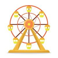 Ferris wheel icon on white background. Attraction, amusement park. Leisure and recreation concept. vector